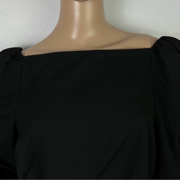 NEW & OTHER STORIES BLACK BALLOON SLEEVE CROP TOP - Picture 3 of 7